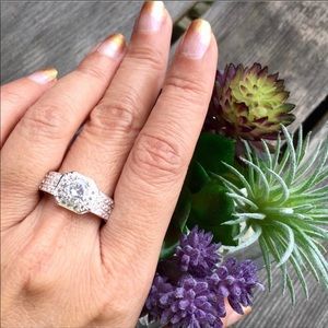 925 Silver filled Diamonique style ring Size 9